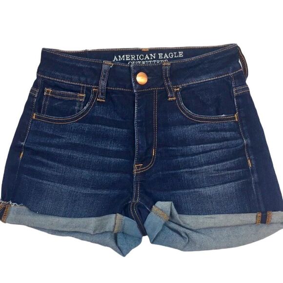 American Eagle Hi-Rise Shortie Jean Shorts - Picture 2 of 5